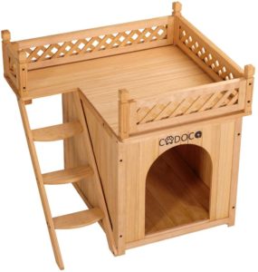 Deuba Cadoca Hundehütte mit Balkon und Treppe