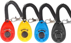 Diyife Hunde Clicker, 4 Stück Trainings-Clicker mit Handschlaufe, Hundeerziehung, Hundetraining