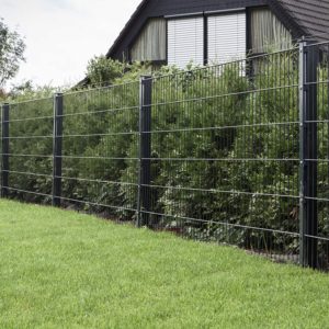 HORI® Doppelstabmattenzaun, Zaun Komplettset, Metallzaun, Hundezaun, verschiedene Längen und Höhen, Anthrazit-Grau