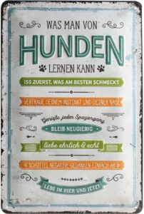 Nostalgie Blechschild Hundesprüche aus Metall
