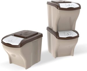 PETGARD Futterbehälter, Futtertonne, stapelbares 3er Set, 3 x 20 Liter