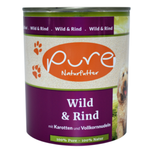 PURE-Naturfutter Wild & Rind mit Karotten und Vollkornnudeln