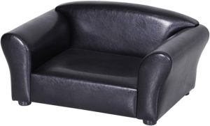 Pawhut Hundesofa, Kunstleder, Dunkelbraun oder Schwarz