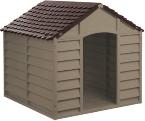 Starplast Hundehütte aus strapazierfähigem Kunststoff, für draußen, Grün/Beige