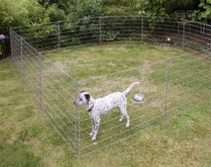 Welpenauslauf, Hundezaun, Metallzaun Set verzinkt Höhe 80cm Gesamtlänge 7,10 m