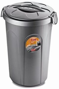XL Tierfuttertonne, Hundefutter Container, Futtertonne, Kunststoff, 46 Liter, Grau